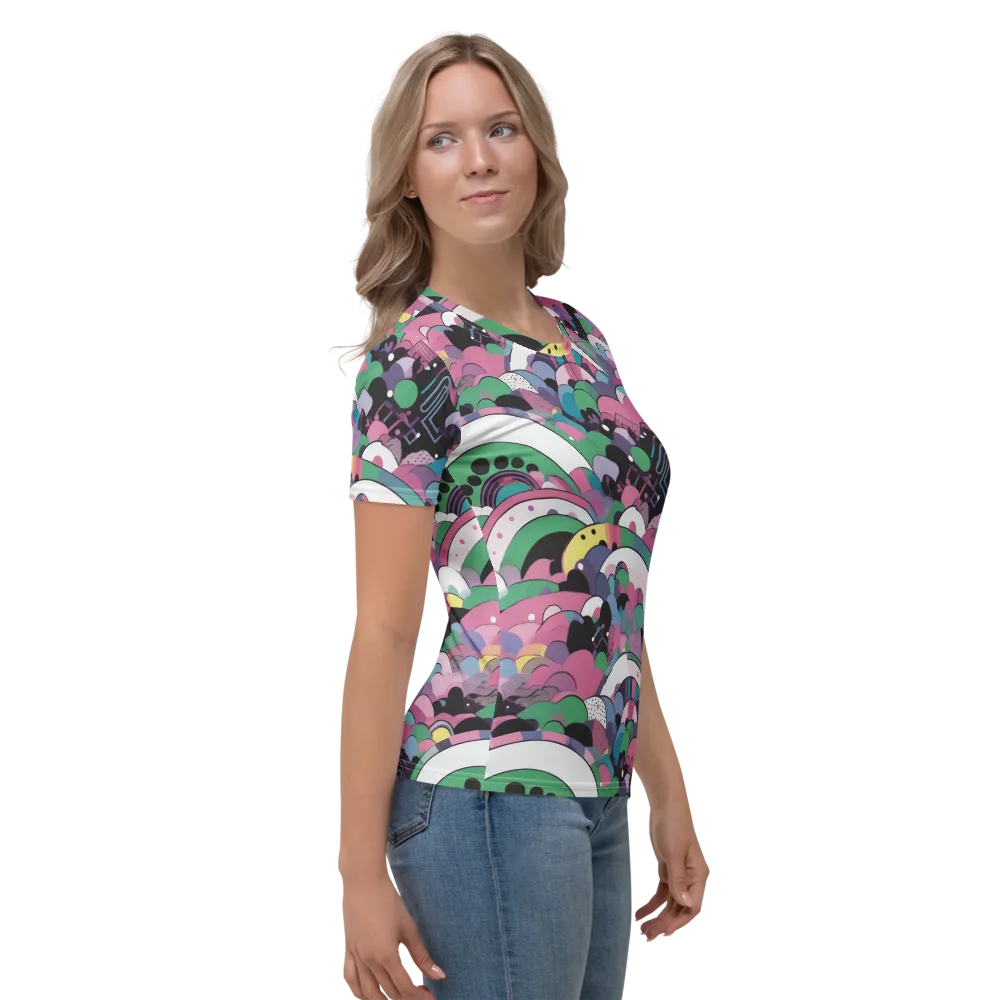 Neon Cloudwork on Women's Crew Neck T-Shirt — Right