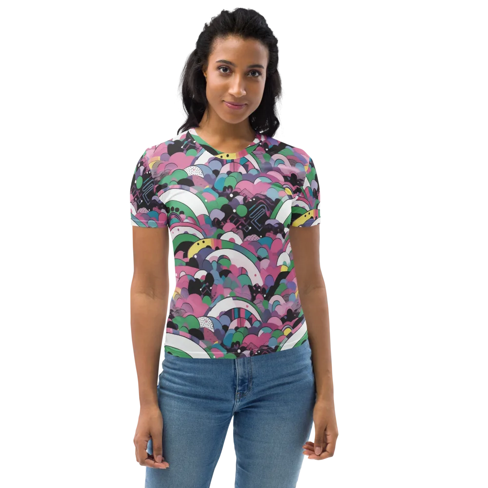 Neon Cloudwork on Women's Crew Neck T-Shirt — Front