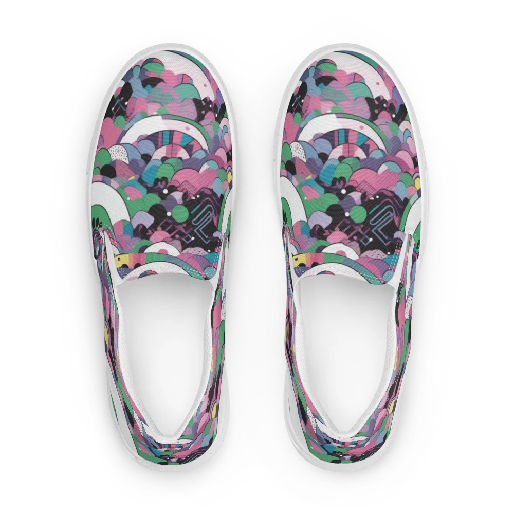 Neon Cloudwork on Men's Slip-On Canvas Shoes — Front