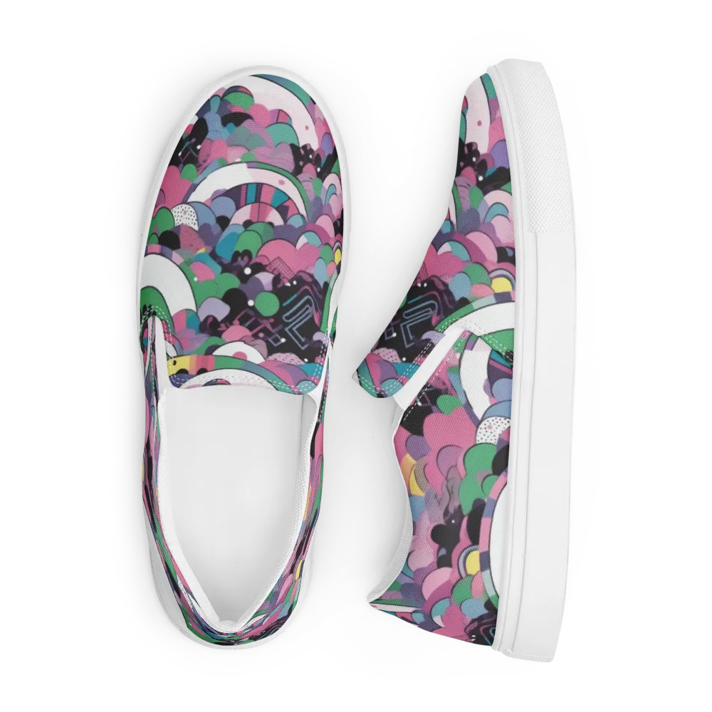Neon Cloudwork on Men's Slip-On Canvas Shoes — Front