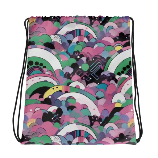 Neon Cloudwork on a Drawstring Bag