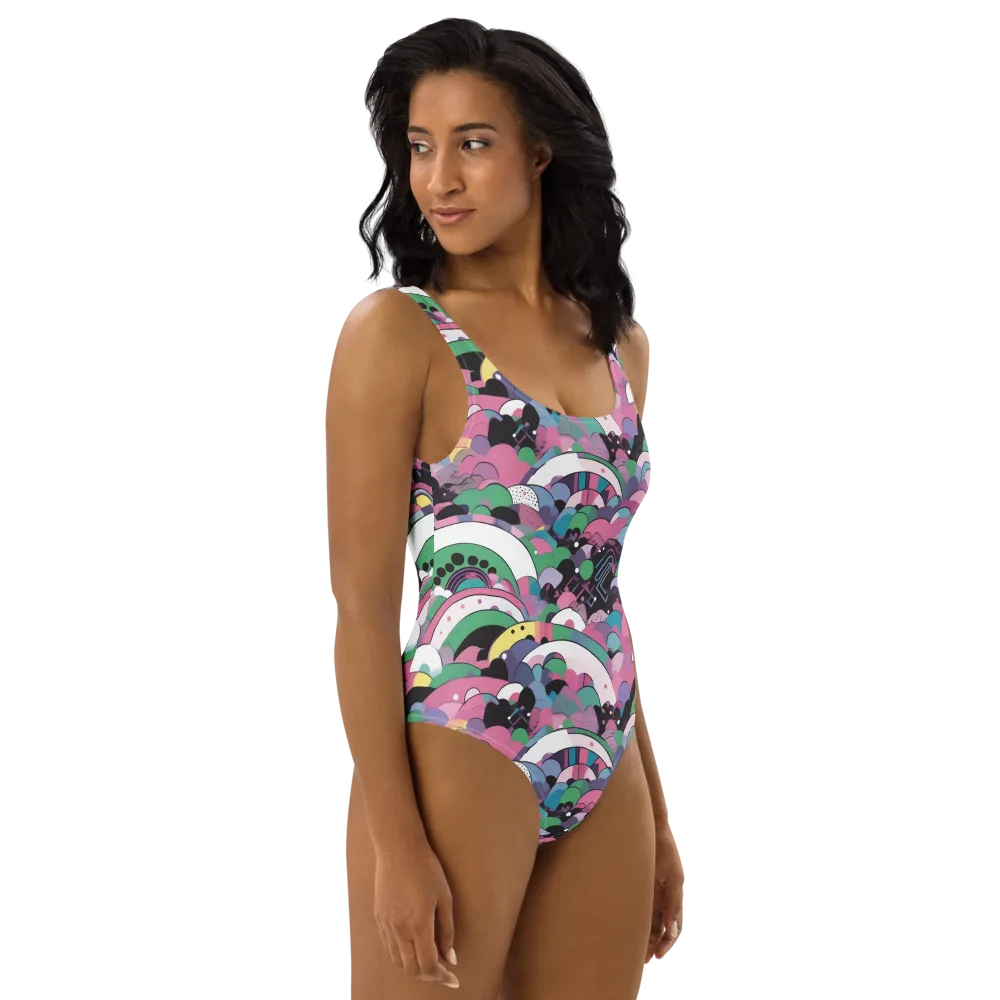 Neon Cloudwork on One-Piece Swimsuit — Right