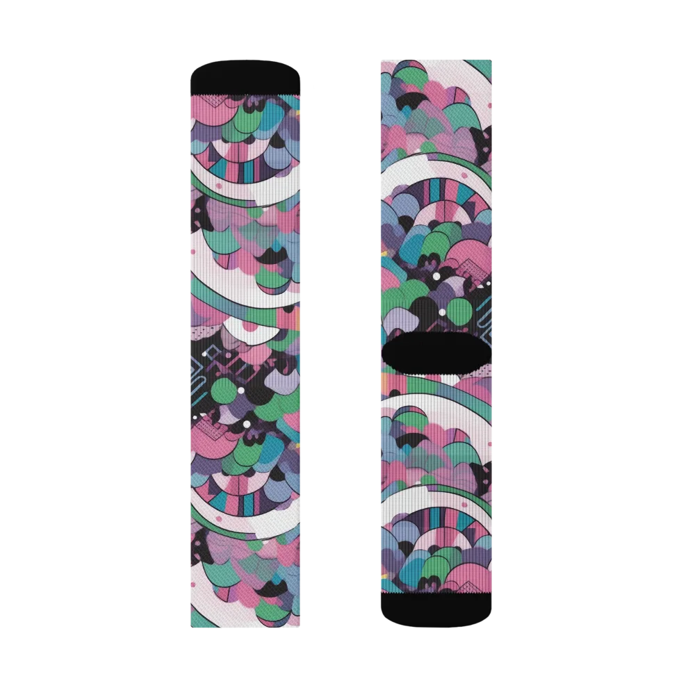 Neon Cloudwork on Socks — Left Sock