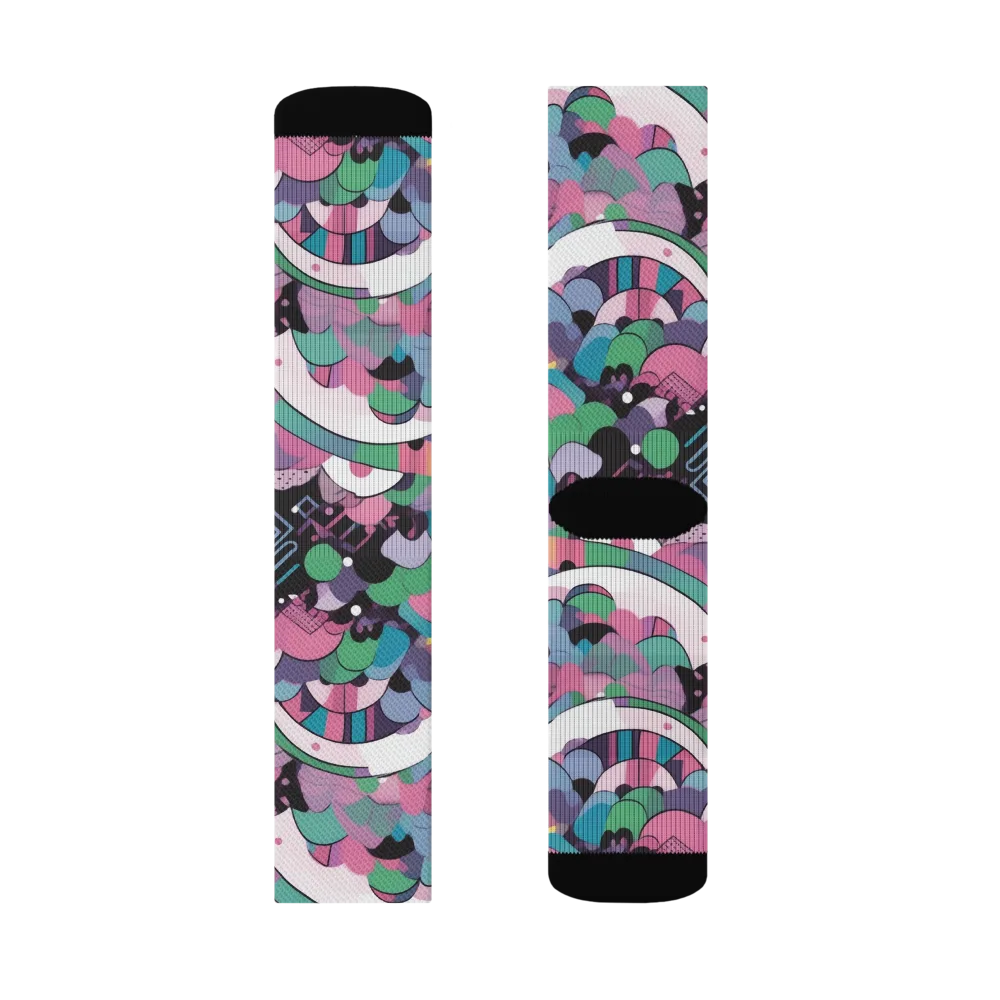 Neon Cloudwork on Socks — Right Sock