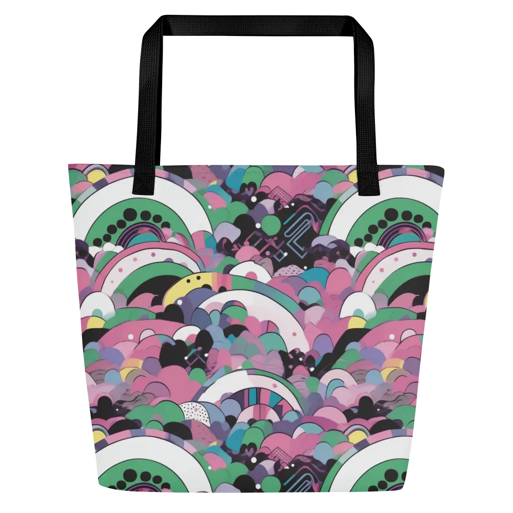 Neon Cloudwork on Large Tote Bag W/ Pocket — Front