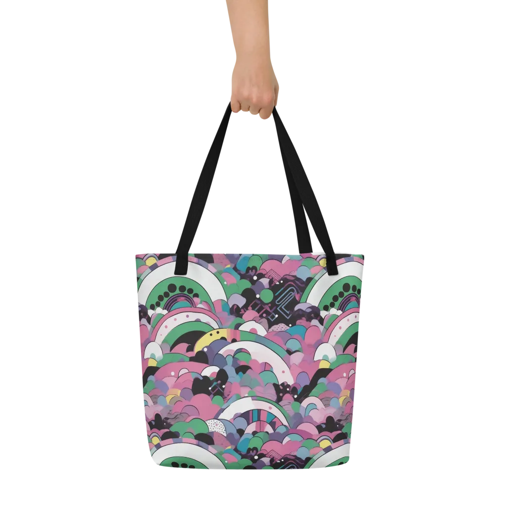 Neon Cloudwork on Large Tote Bag W/ Pocket — Front