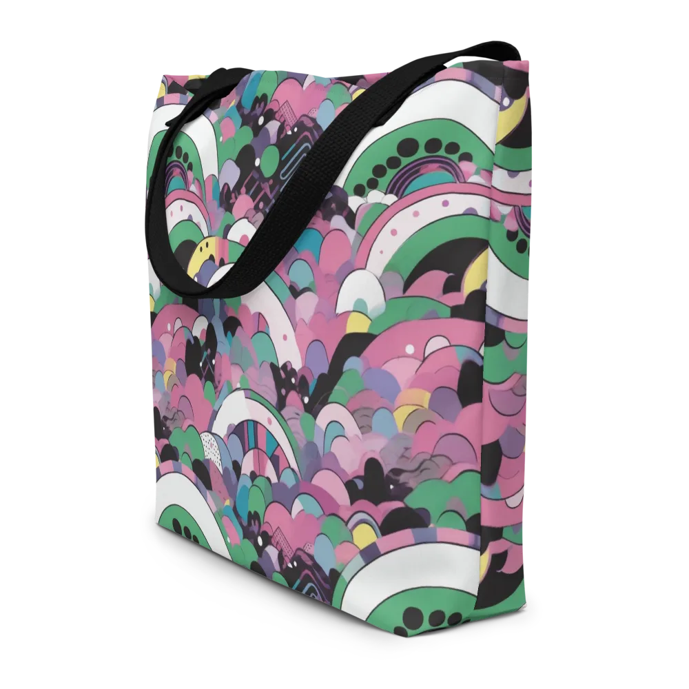 Neon Cloudwork on Large Tote Bag W/ Pocket — Front