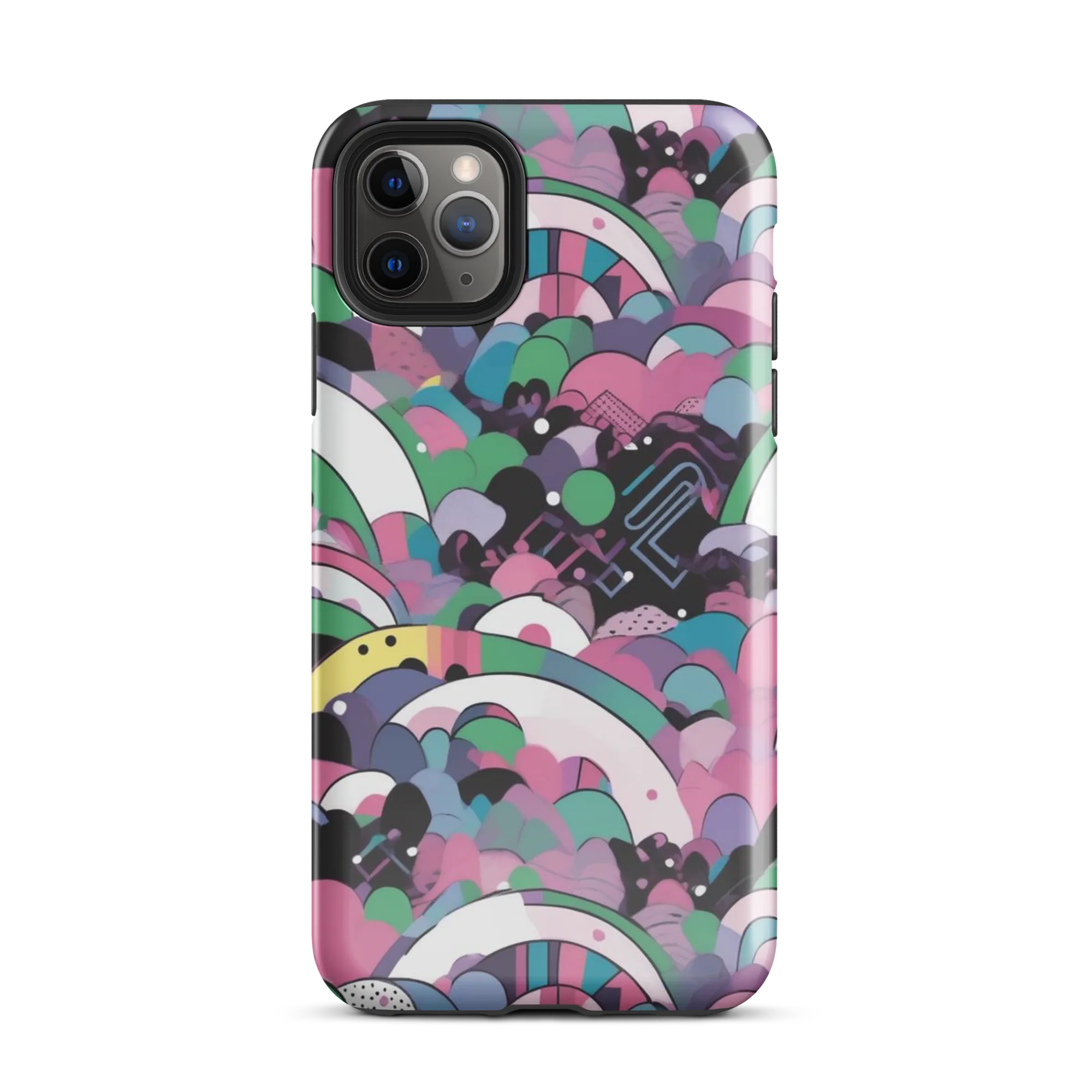 Neon Cloudwork on Tough Case for iPhone® — Front