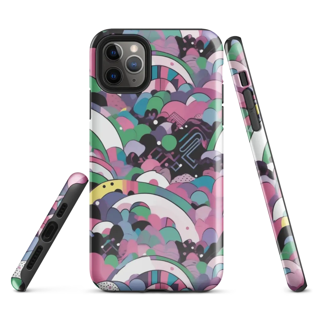 Neon Cloudwork on Tough Case for iPhone® — Front