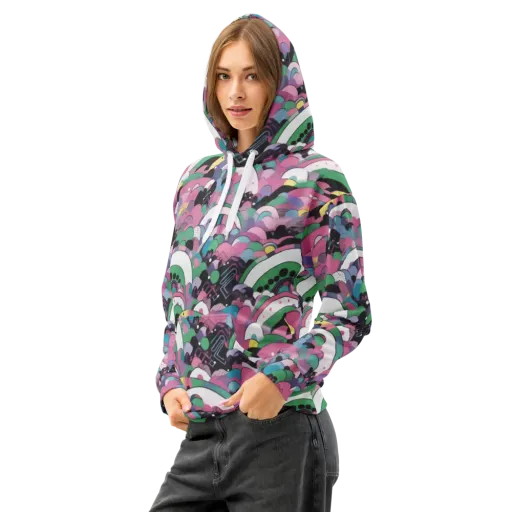 Neon Cloudwork on a Cotton Hoodie