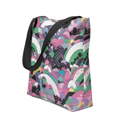 Neon Cloudwork on a Tote Bag