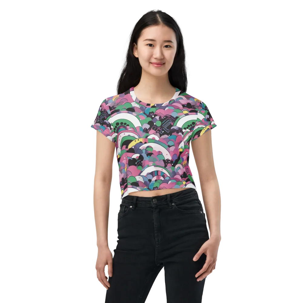 Neon Cloudwork on Crop Tee — Front