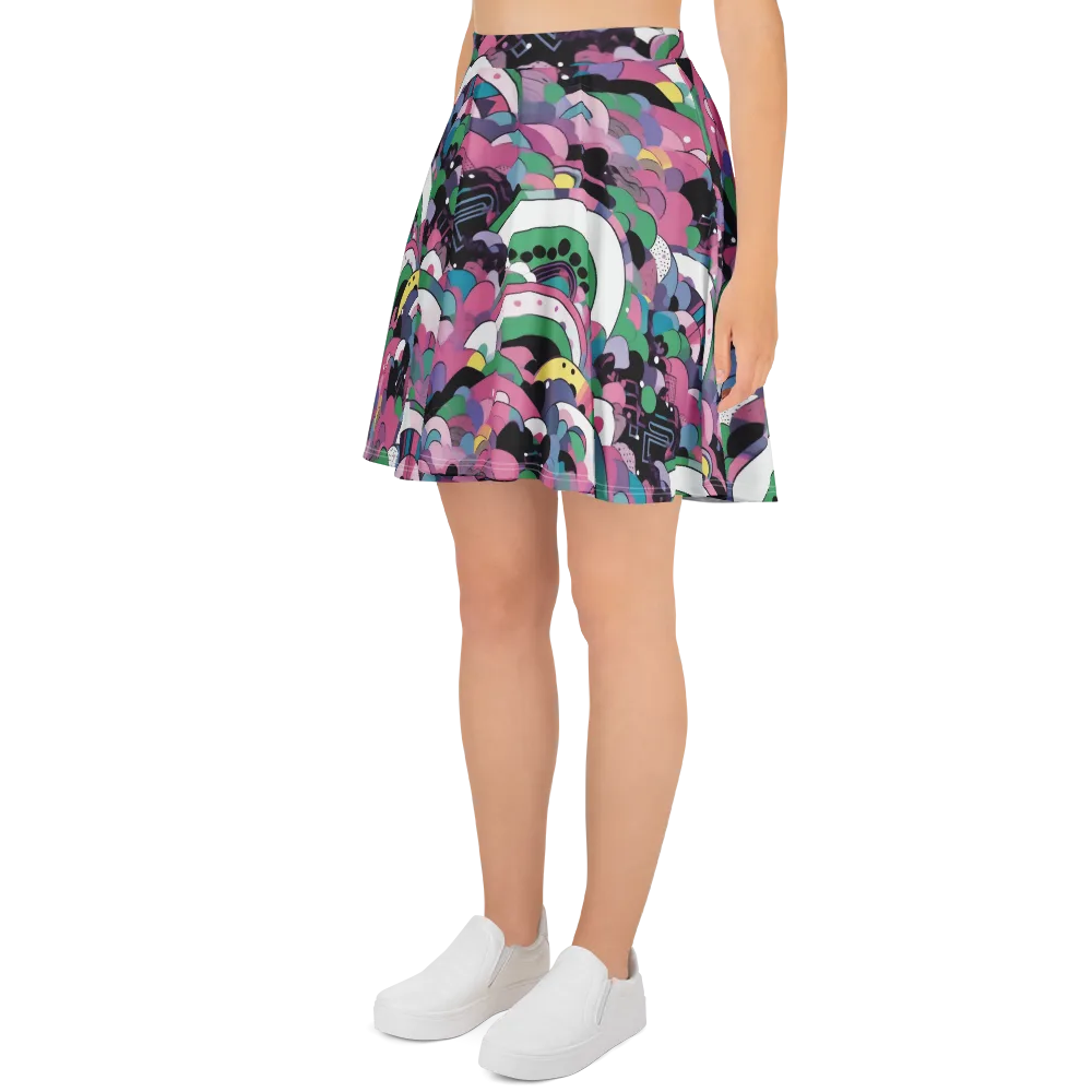 Neon Cloudwork on Skater Skirt — Left