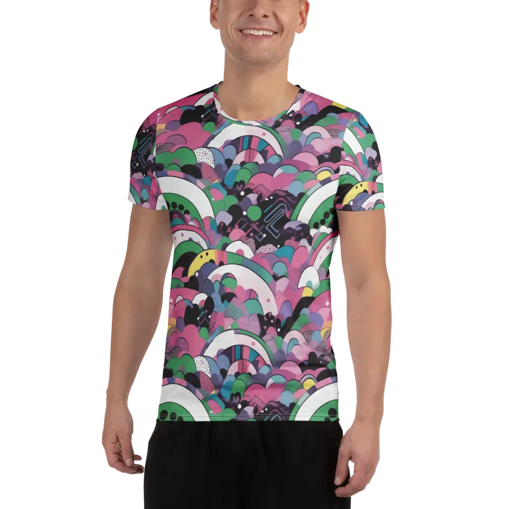 Neon Cloudwork on Men's Athletic T-Shirt — Front