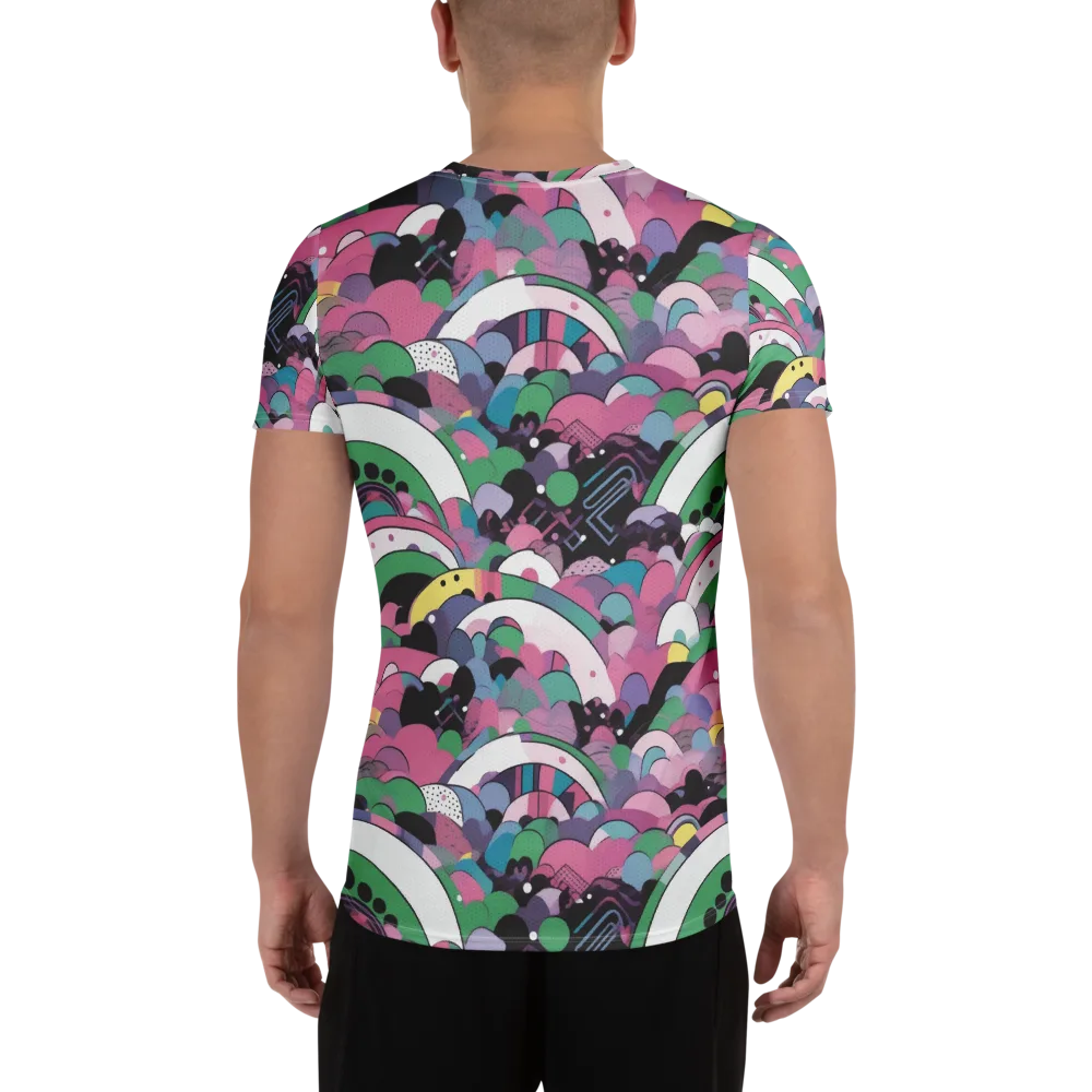 Neon Cloudwork on Men's Athletic T-Shirt — Back