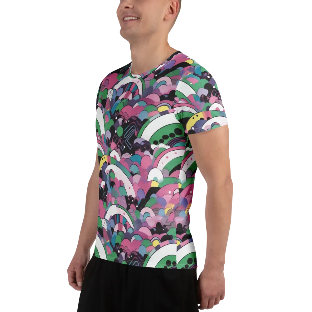 Neon Cloudwork on Men's Athletic T-Shirt — Left