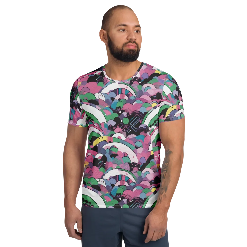 Neon Cloudwork on Men's Athletic T-Shirt — Front