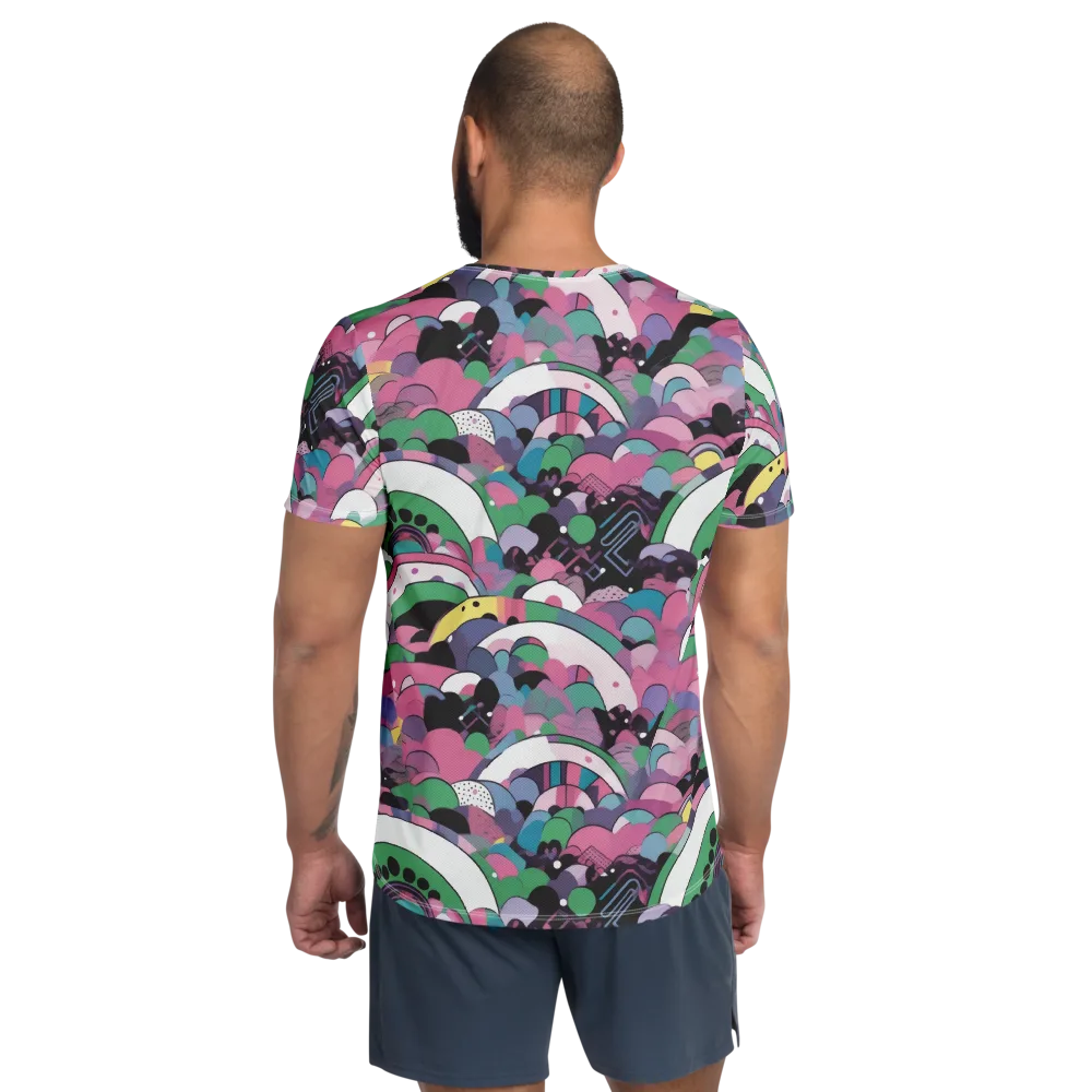 Neon Cloudwork on Men's Athletic T-Shirt — Back