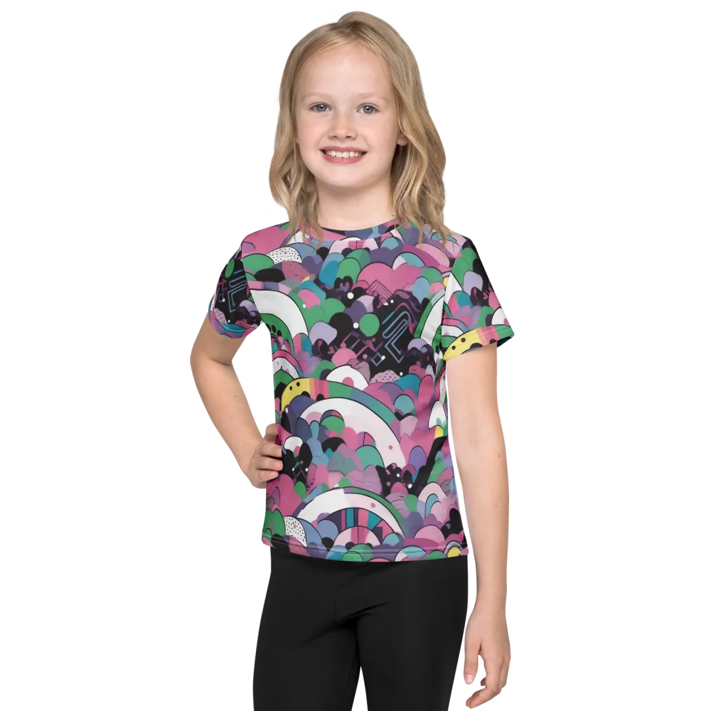 Neon Cloudwork on Kids Crew Neck T-Shirt — Front