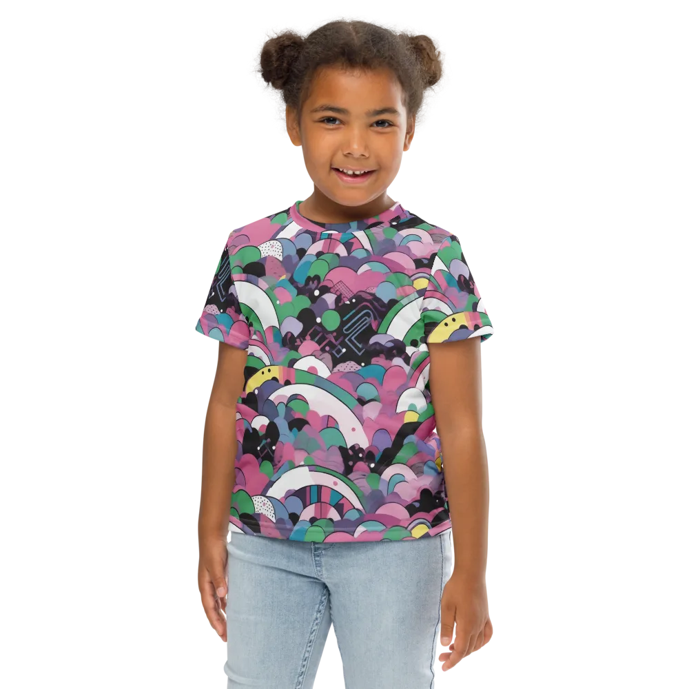 Neon Cloudwork on Kids Crew Neck T-Shirt — Front