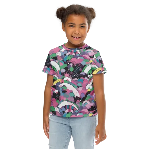 Neon Cloudwork on a Kids Crew Neck T-Shirt