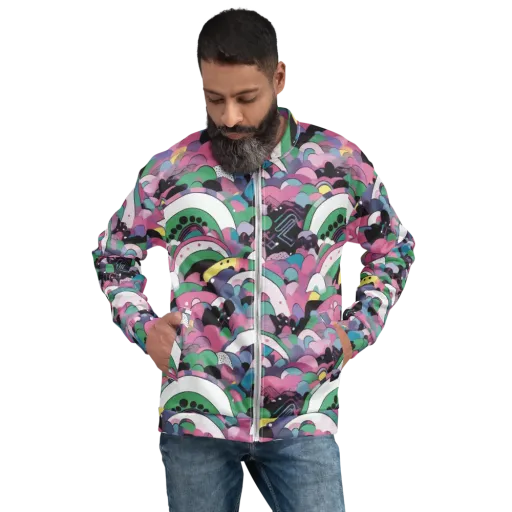 Neon Cloudwork on a Bomber Jacket