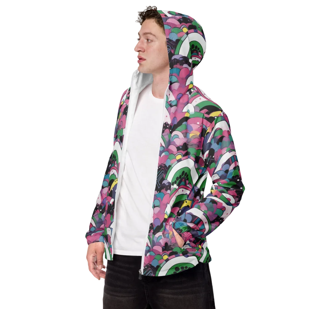 Neon Cloudwork on Men's Windbreaker — Left Front