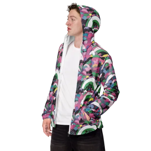 Neon Cloudwork on a Men's Windbreaker