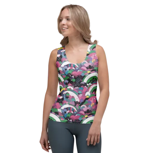 Neon Cloudwork on a Women's Tank Top