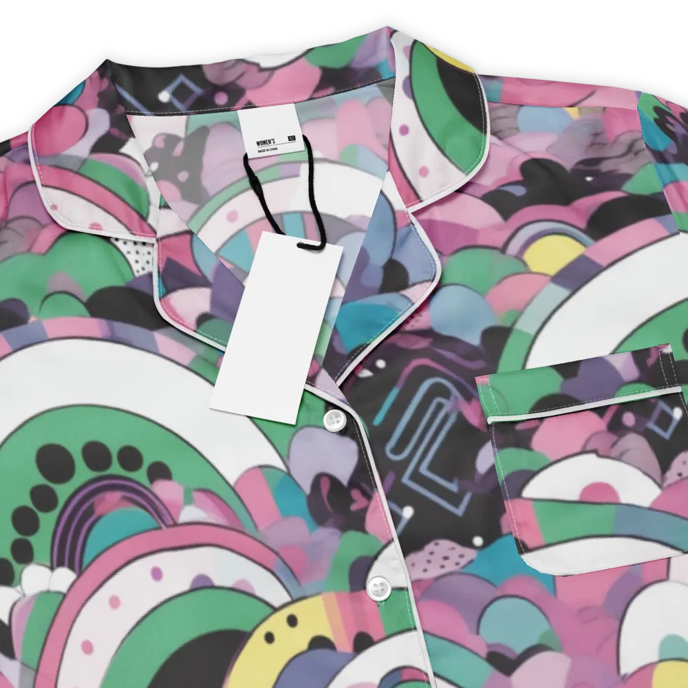 Neon Cloudwork on Women's Short Sleeve Pajama Top — Product details
