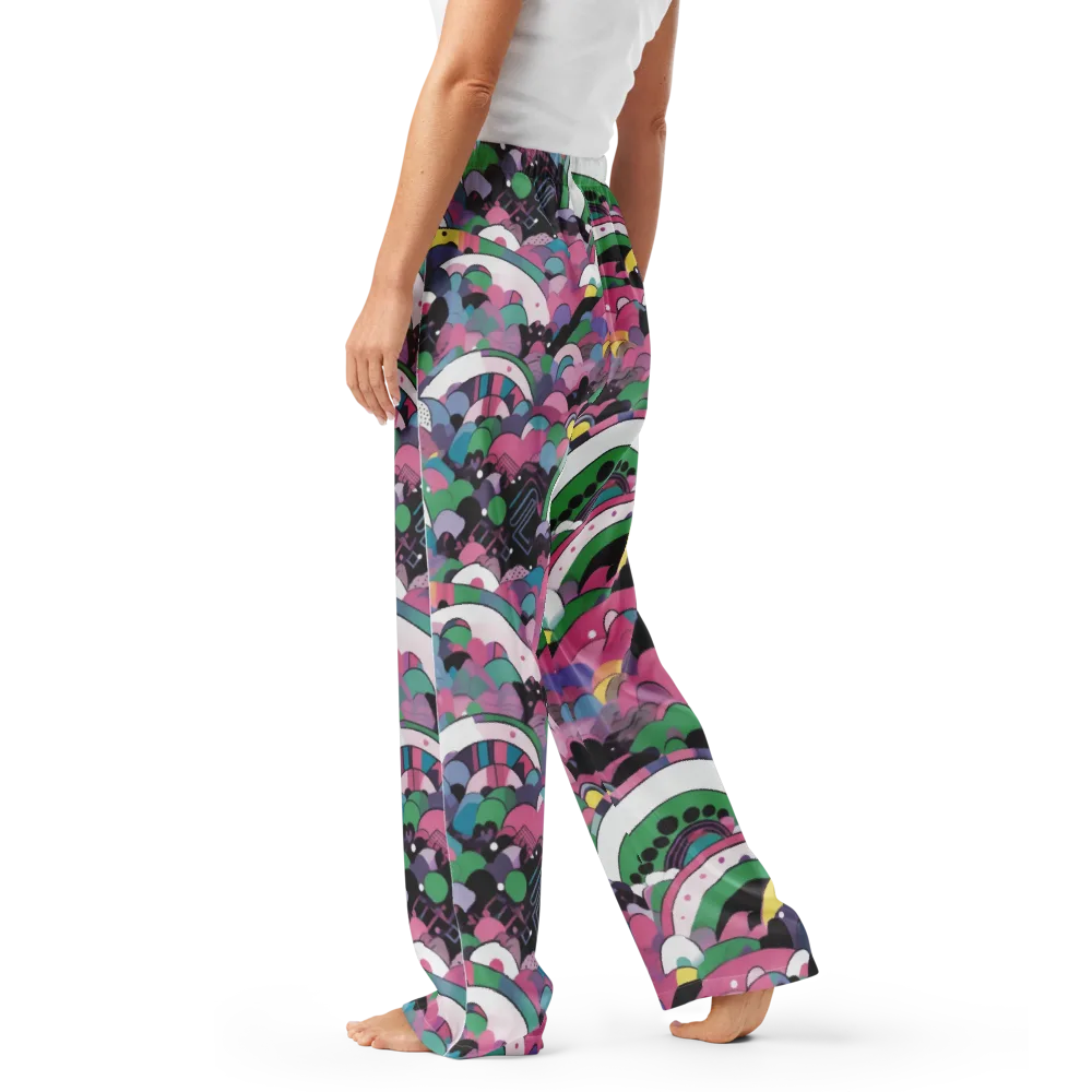 Neon Cloudwork on Women's Pajama Pants — Left