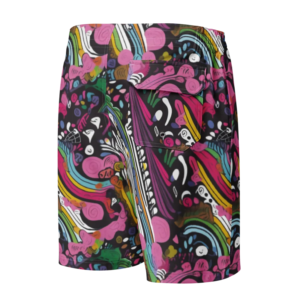 Neon Cabinet on Men's Board Shorts — Back