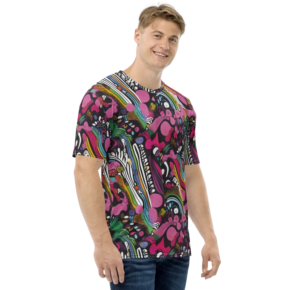 Neon Cabinet on Men's Crew Neck T-Shirt — Right