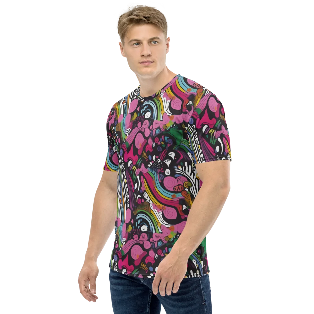 Neon Cabinet on Men's Crew Neck T-Shirt — Left