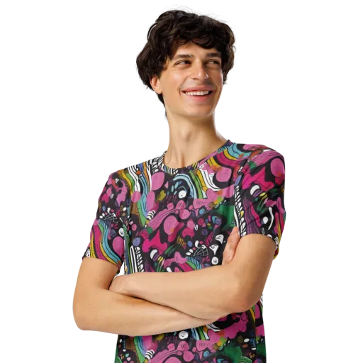 Neon Cabinet on a Men's Crew Neck T-Shirt