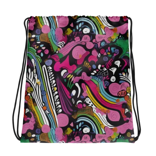 Neon Cabinet on a Drawstring Bag