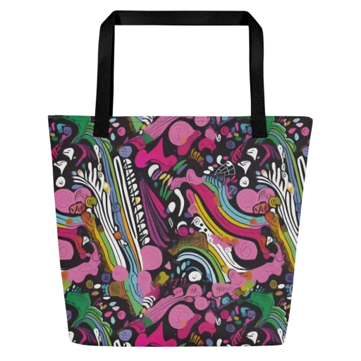 Neon Cabinet on a Large Tote Bag W/ Pocket