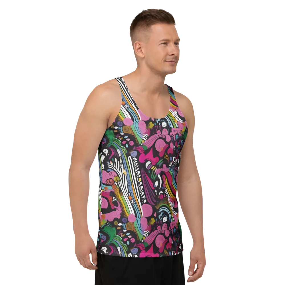 Neon Cabinet on Men's Tank Top — Right Front