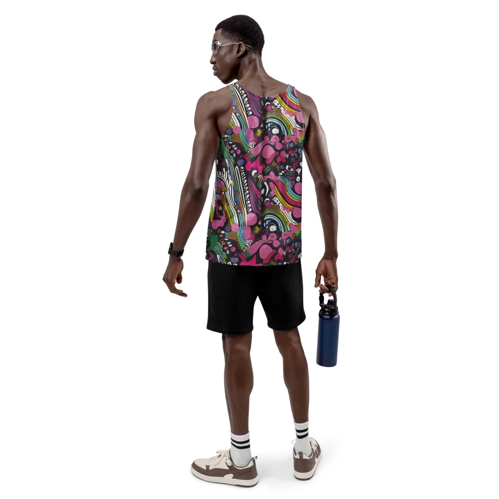 Neon Cabinet on Men's Tank Top — Back