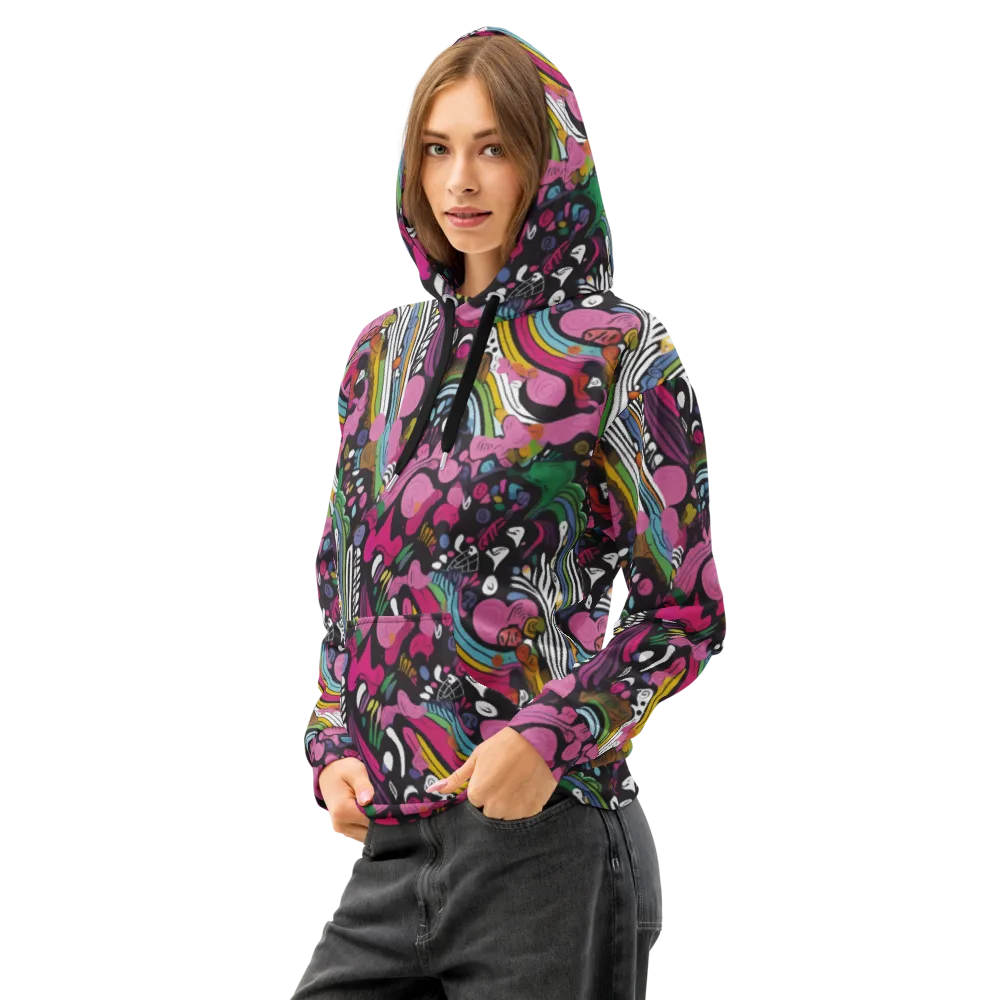 Neon Cabinet on Cotton Hoodie — Left Front