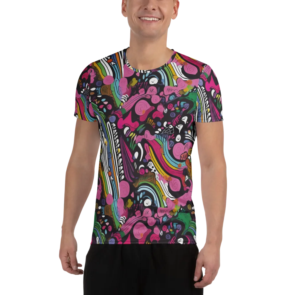 Neon Cabinet on Men's Athletic T-Shirt — Front