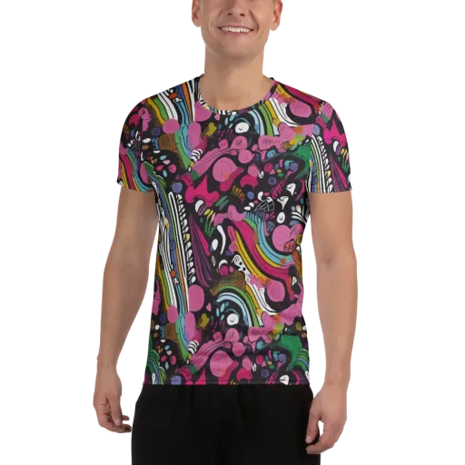 Neon Cabinet on a Men's Athletic T-Shirt