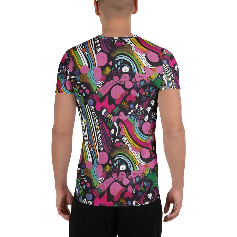 Neon Cabinet on Men's Athletic T-Shirt — Back