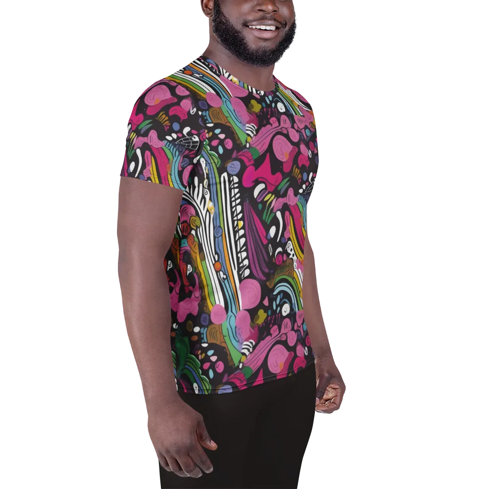 Neon Cabinet on Men's Athletic T-Shirt — Right