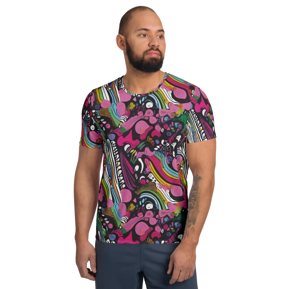 Neon Cabinet on Men's Athletic T-Shirt — Front