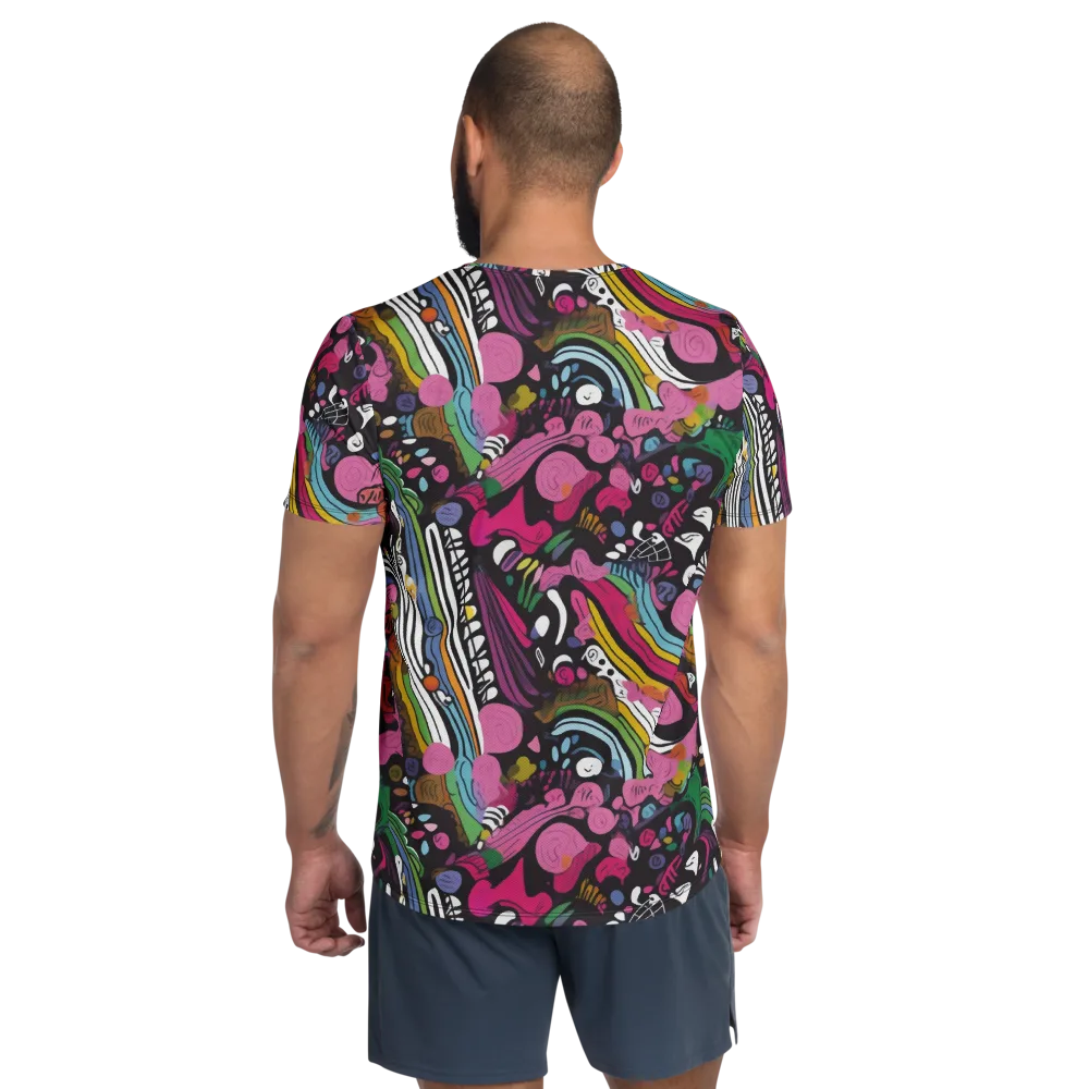 Neon Cabinet on Men's Athletic T-Shirt — Back