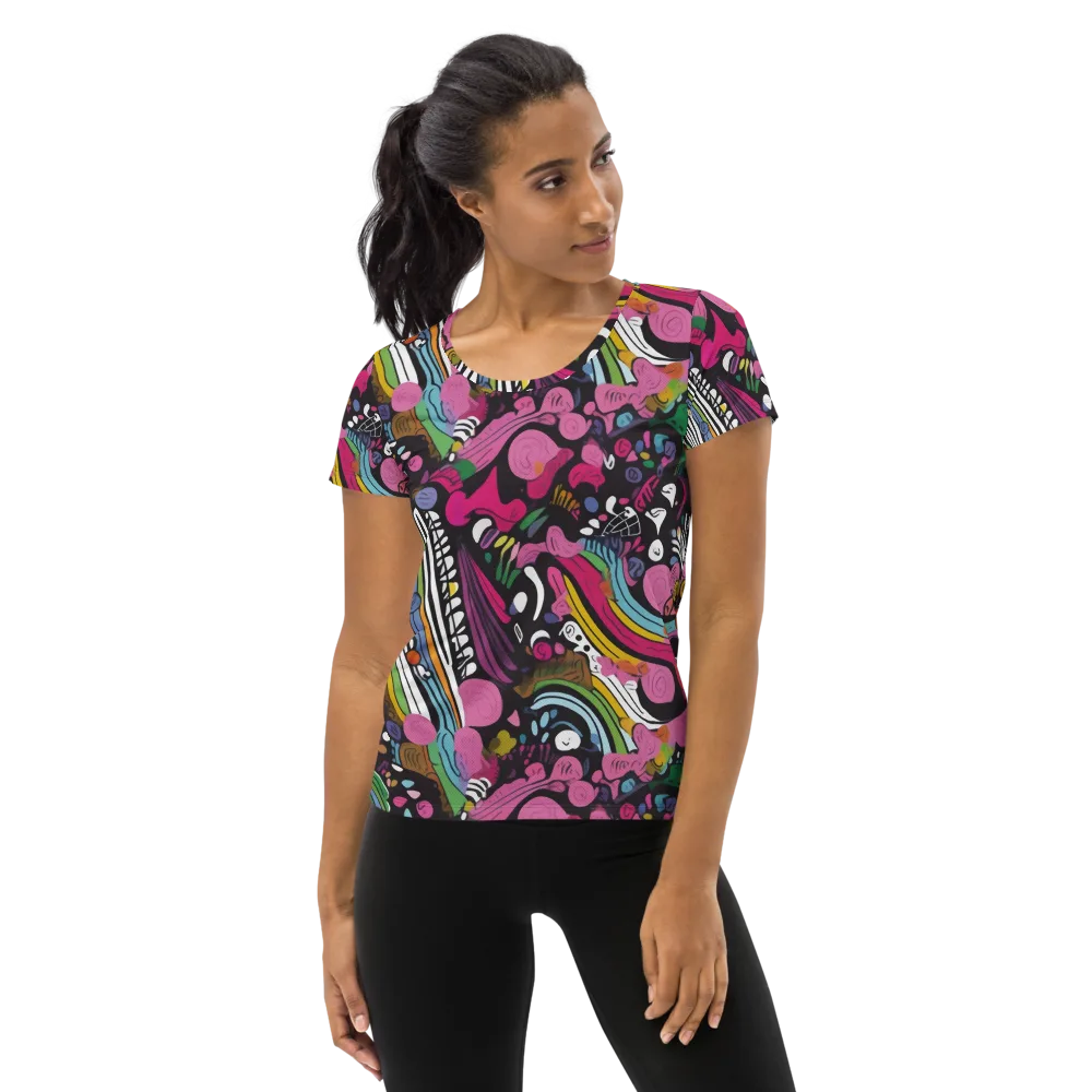 Neon Cabinet on Women's Athletic T-Shirt — Front