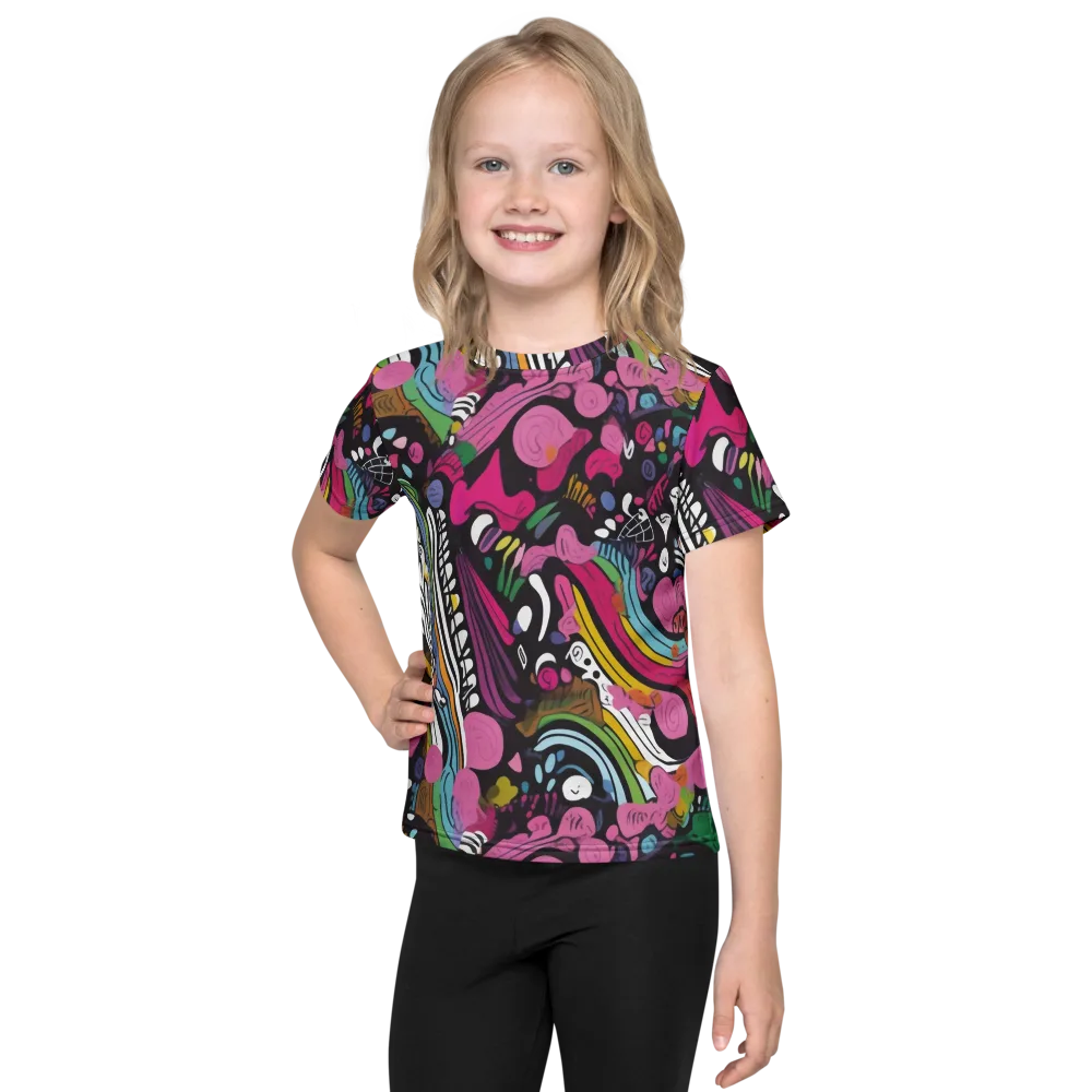 Neon Cabinet on Kids Crew Neck T-Shirt — Front
