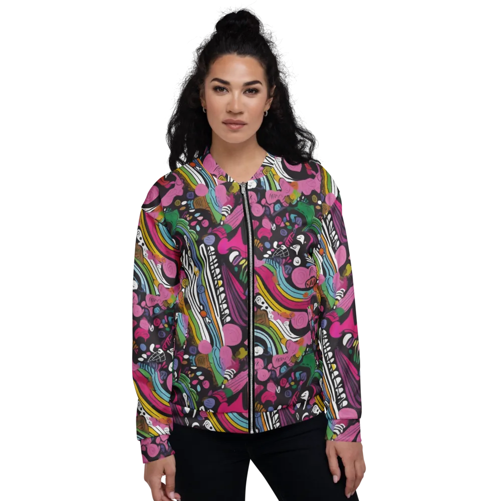 Neon Cabinet on Bomber Jacket — Front