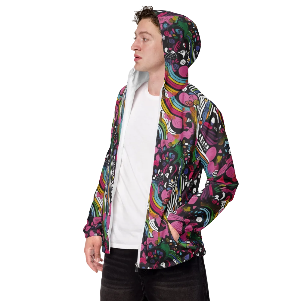 Neon Cabinet on Men's Windbreaker — Left Front